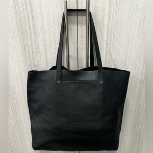 Madewell Large Black Leather Tote Bag